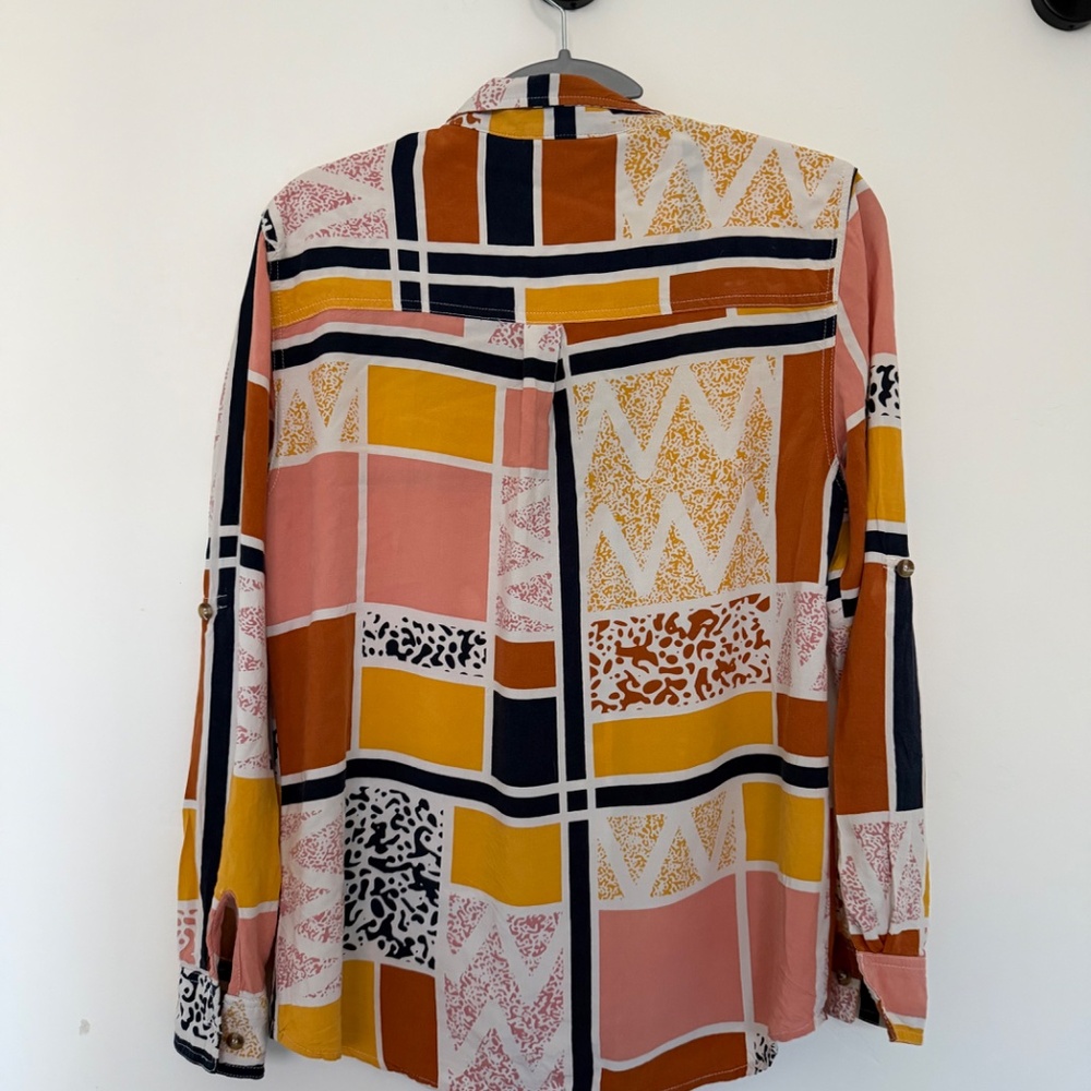 Anthropologie Odells Patchwork Button Down Shirt - image 2